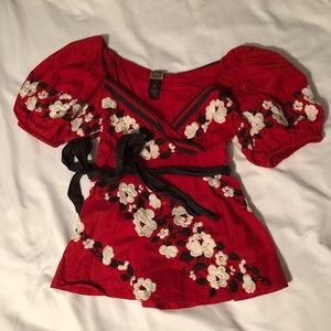 Anthropologie embroidered princess top